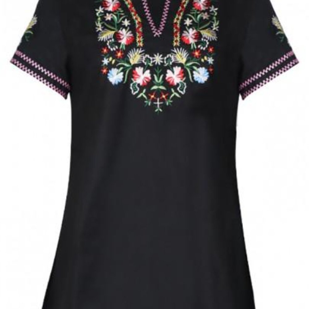 New Boho Floral Embroidered Blouse - Picture 3 of 4